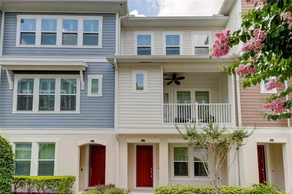 a front view of a multi story residential apartment building