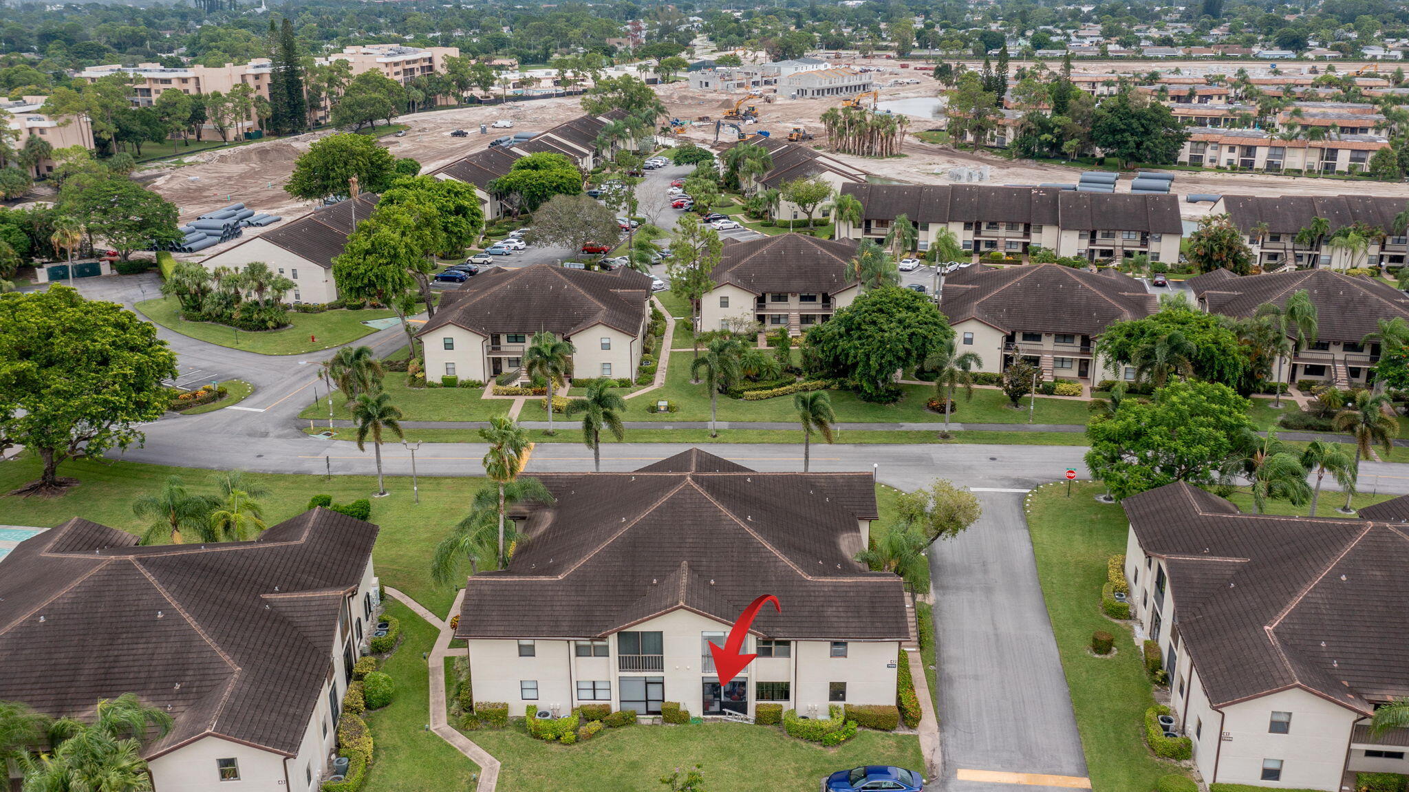 an aerial view of multiple house