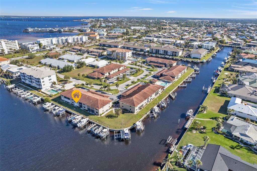 an aerial view of a city