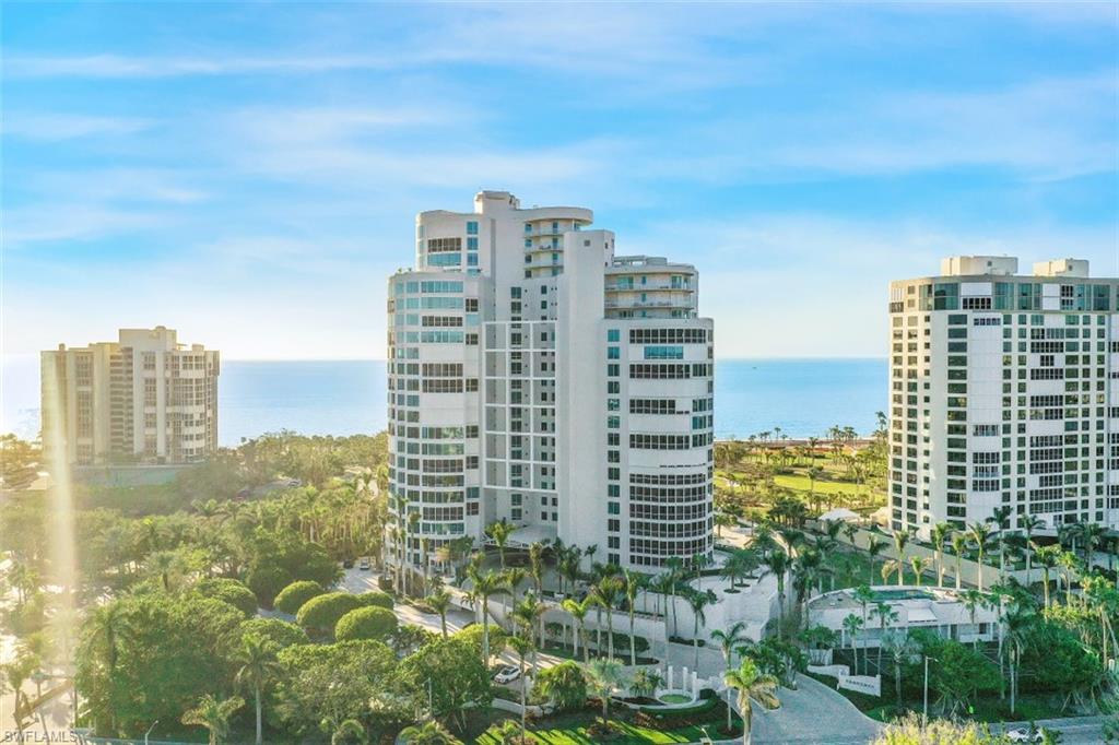 a view of a building with a city view