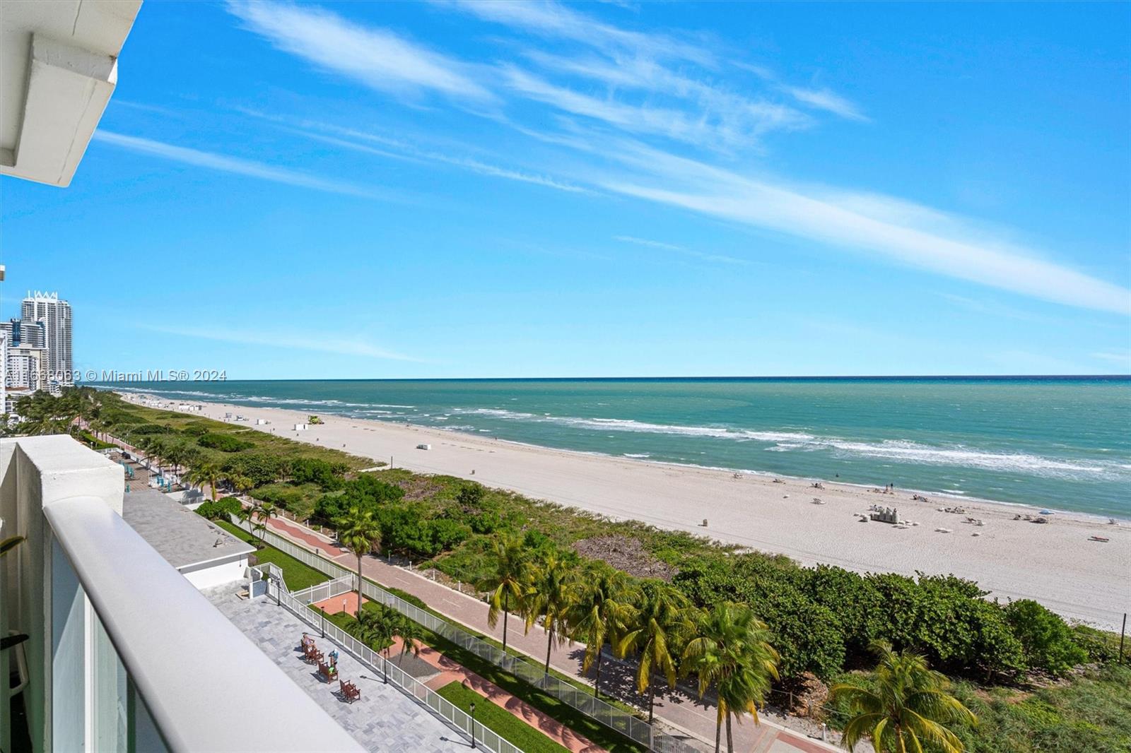 a view of an ocean and beach