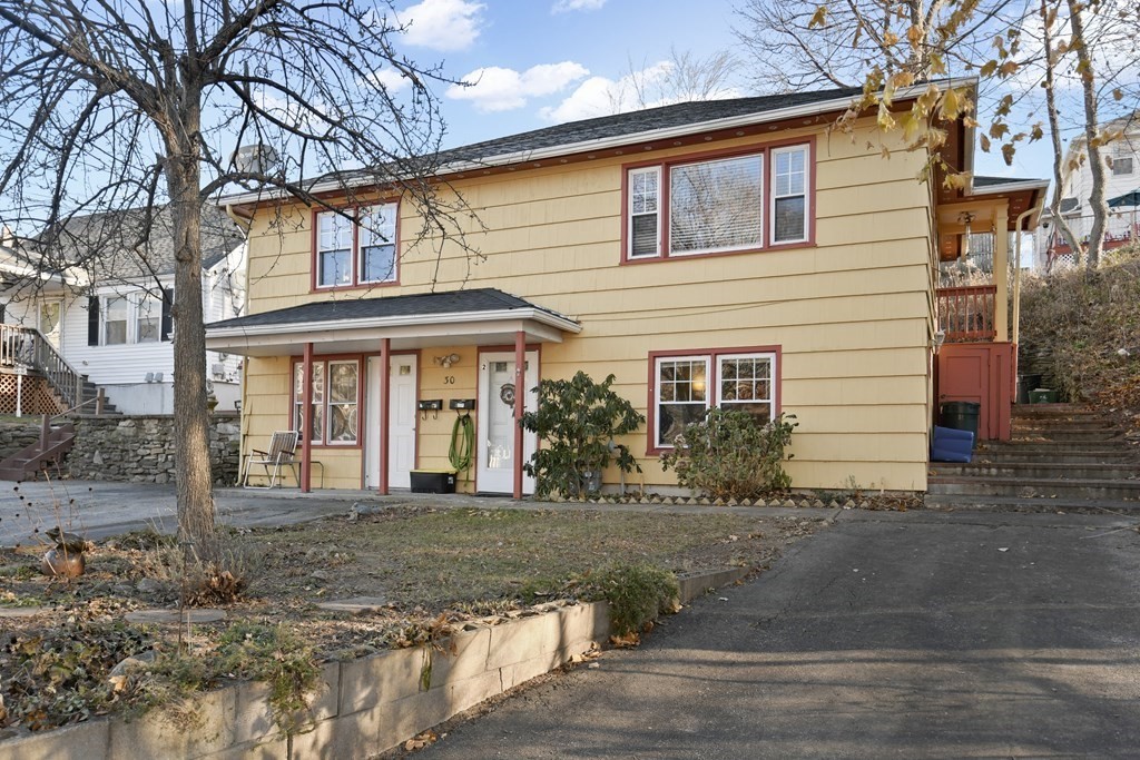 a front view of a house