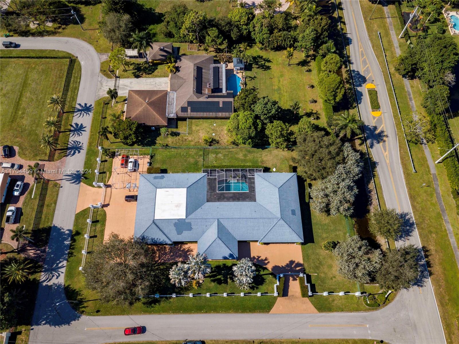 an aerial view of multiple house