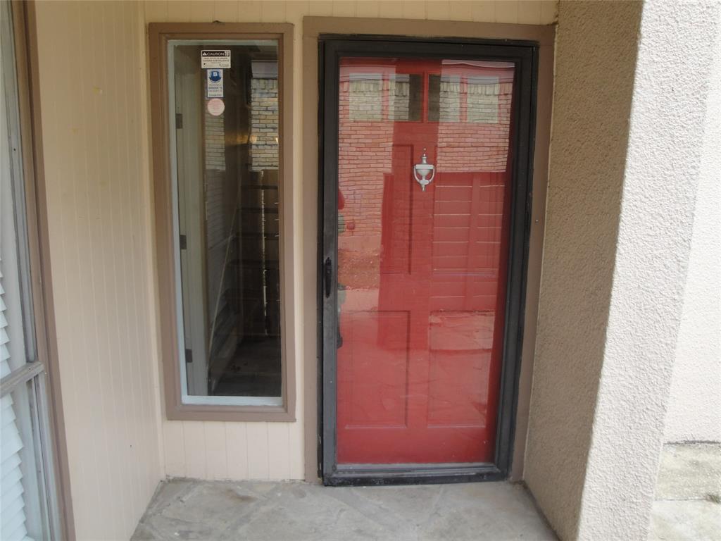 a view of a wooden door