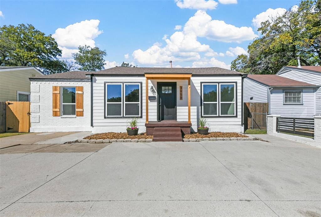 front view of a house with a outdoor space