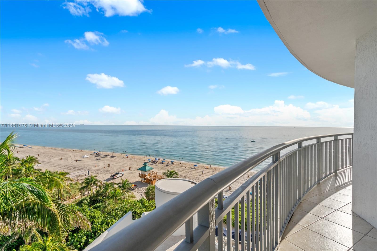 a view of an ocean from a balcony