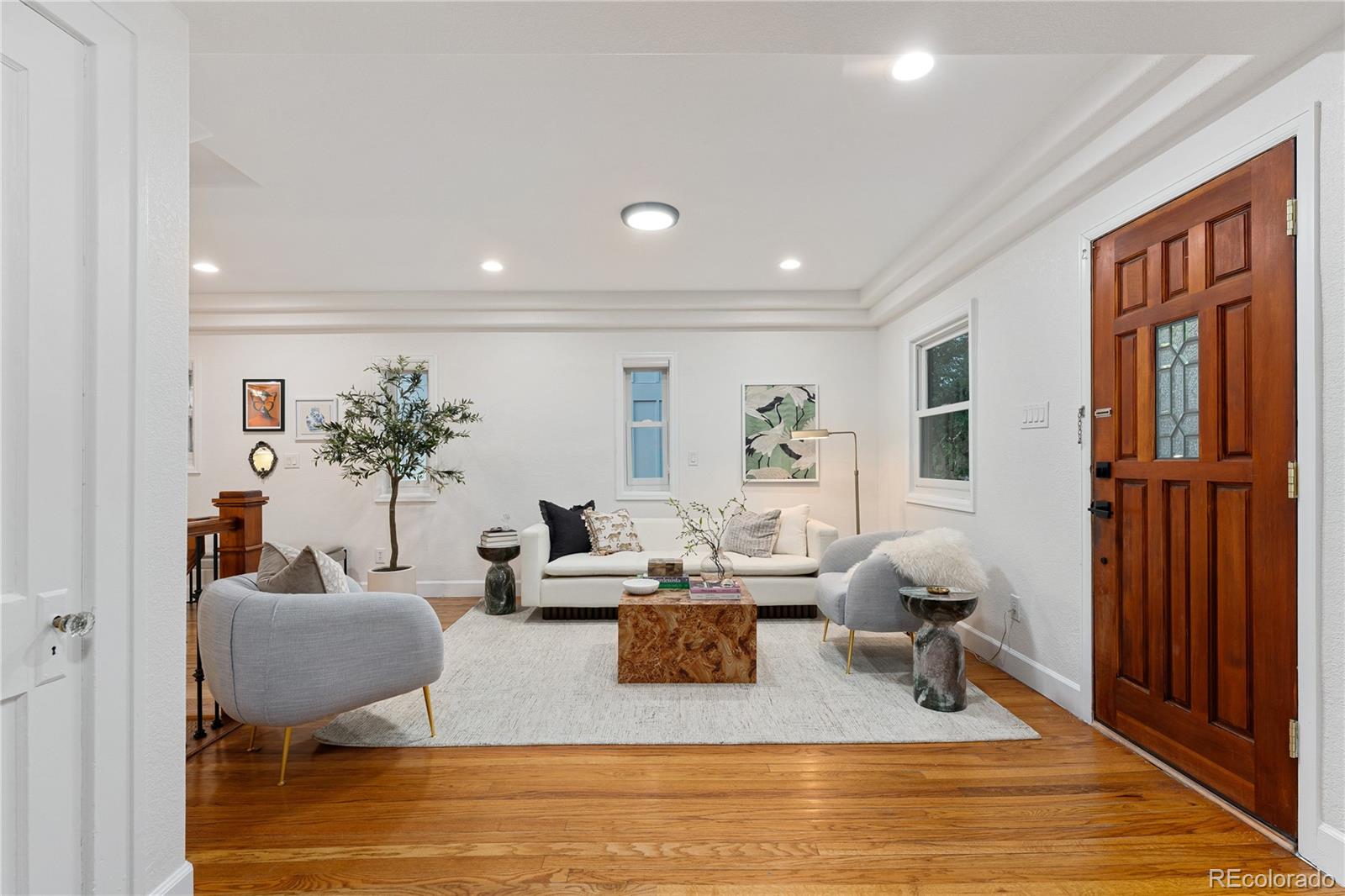 a living room with furniture