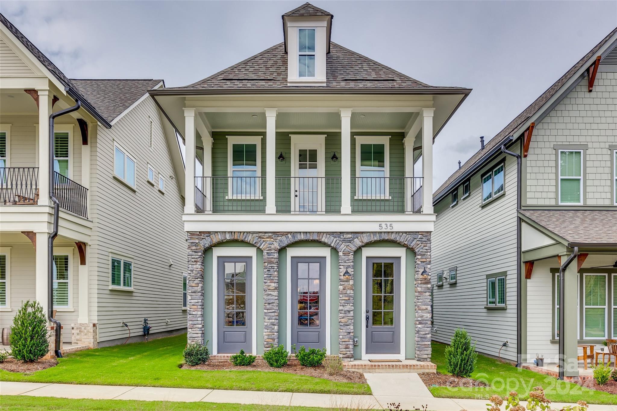 a front view of a house