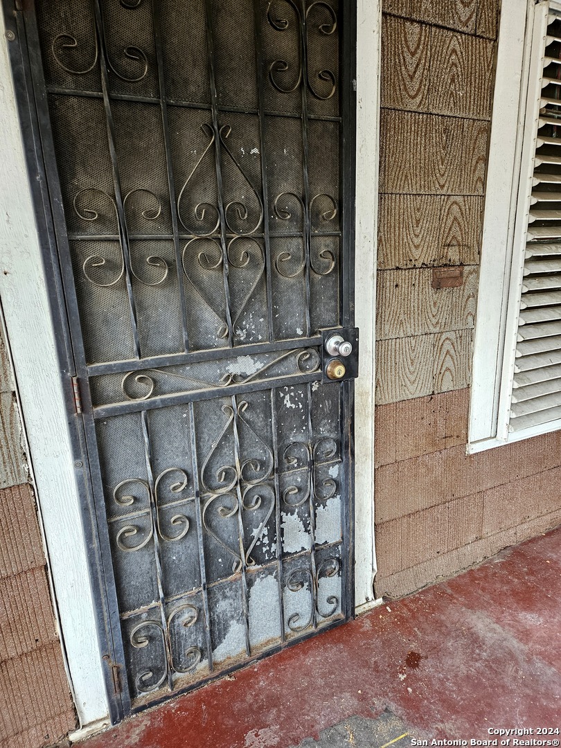 a view of a door and an outdoor space