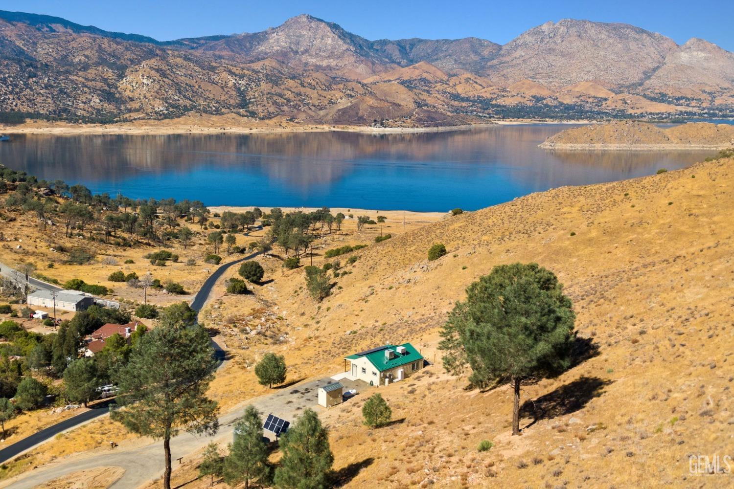 a view of lake with mountain