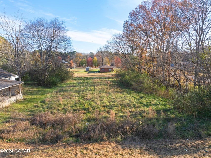 a view of a yard with an trees