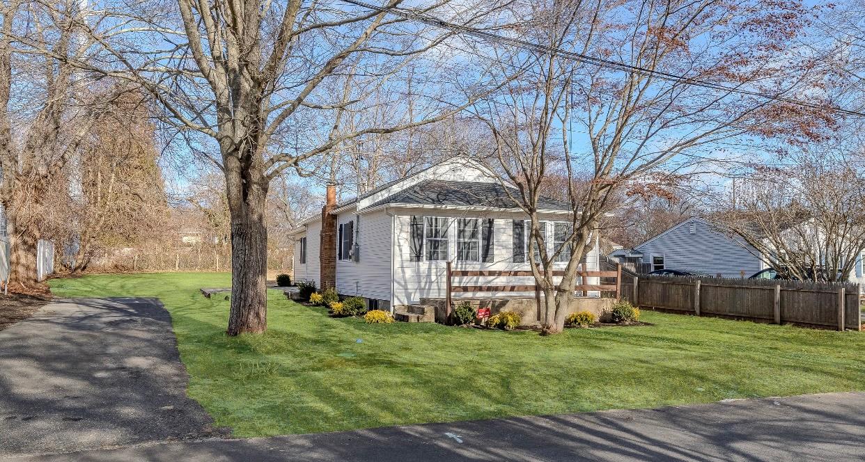 View of front of home with a front yard