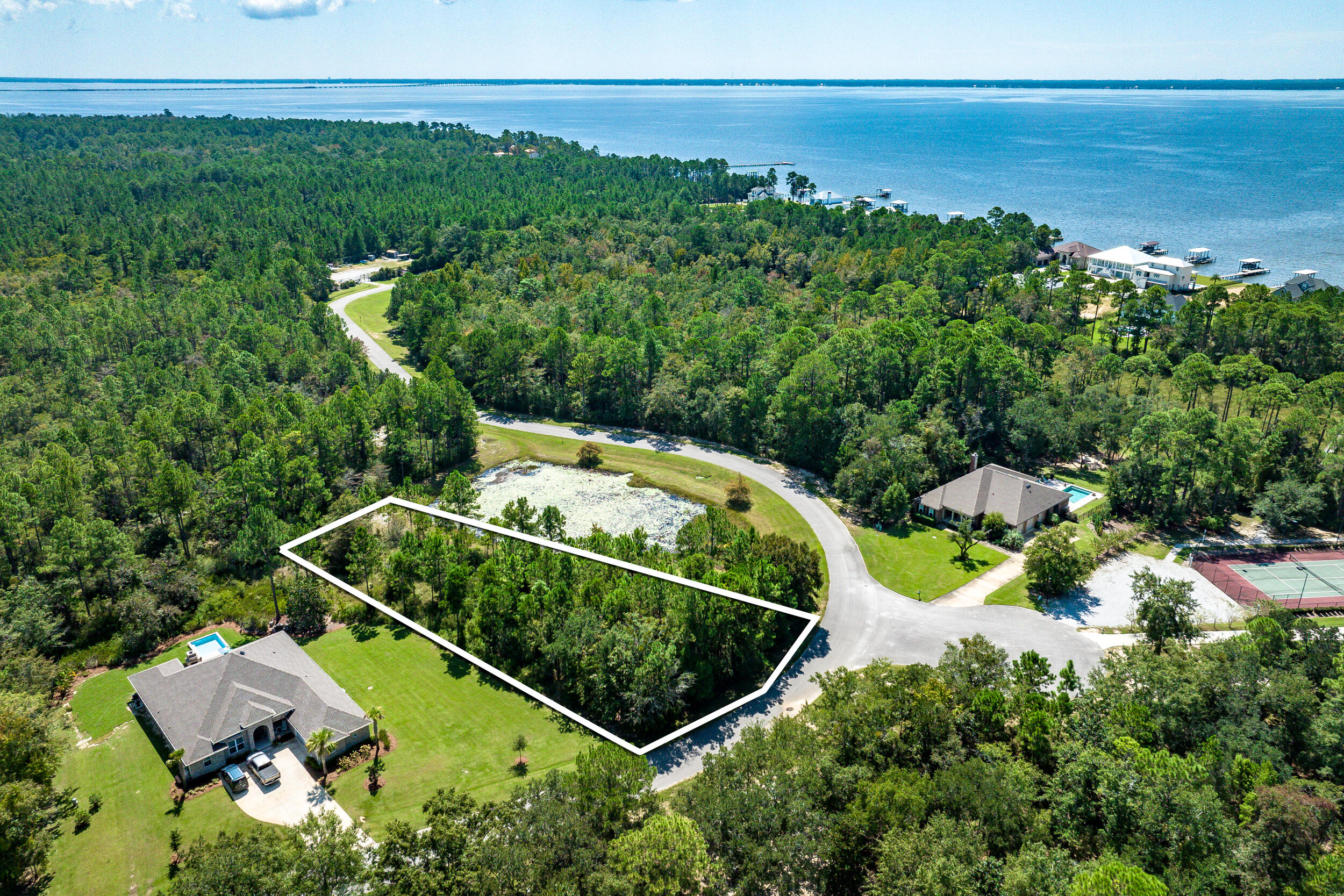 an aerial view of a house