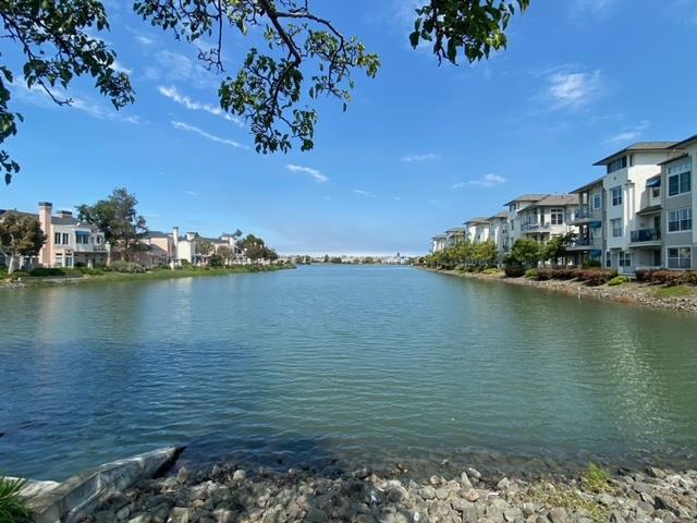 a view of a lake with houses