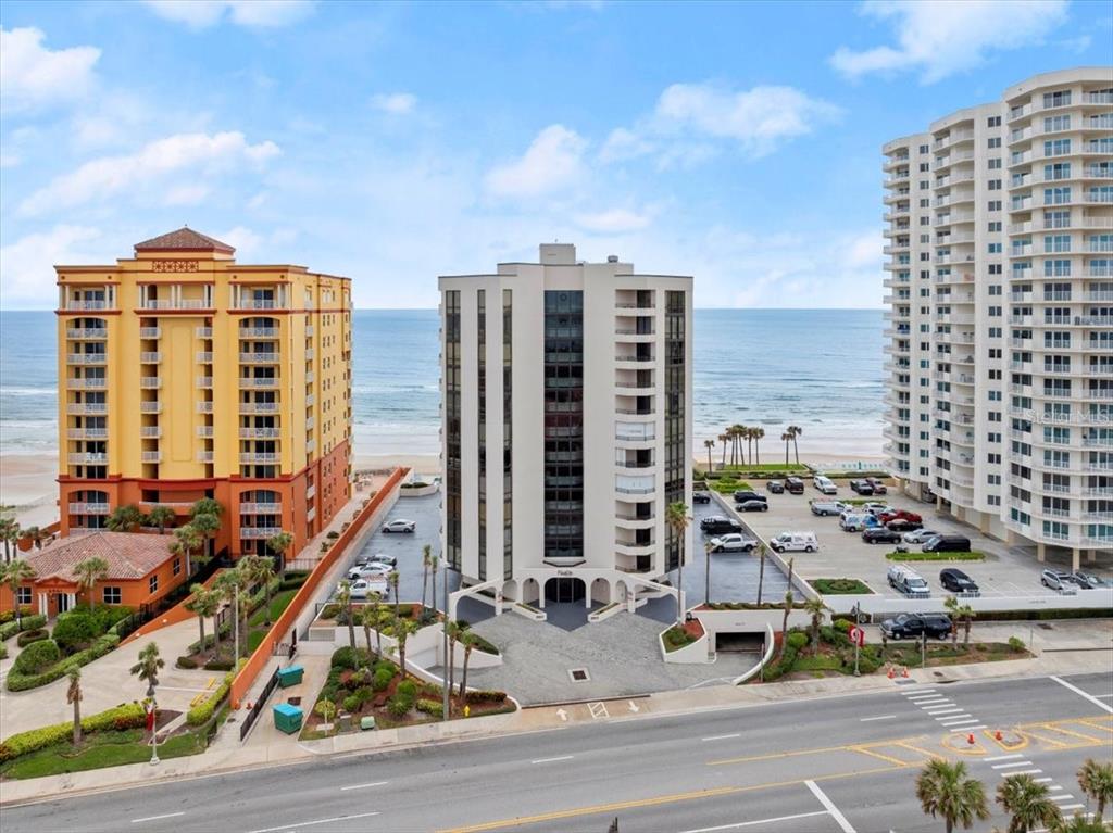 Oceans Ten - Your New Home! Aerial view of Oceans Ten Condo from the West