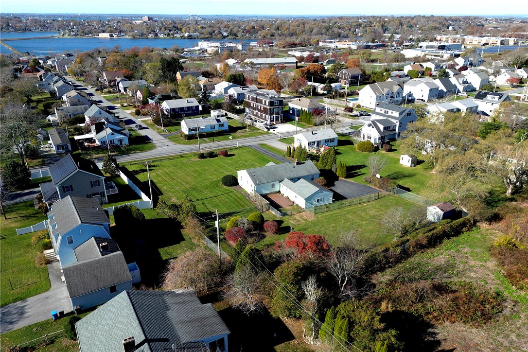 Aerial view looking west