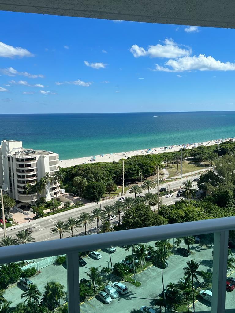 a view of a city and ocean view