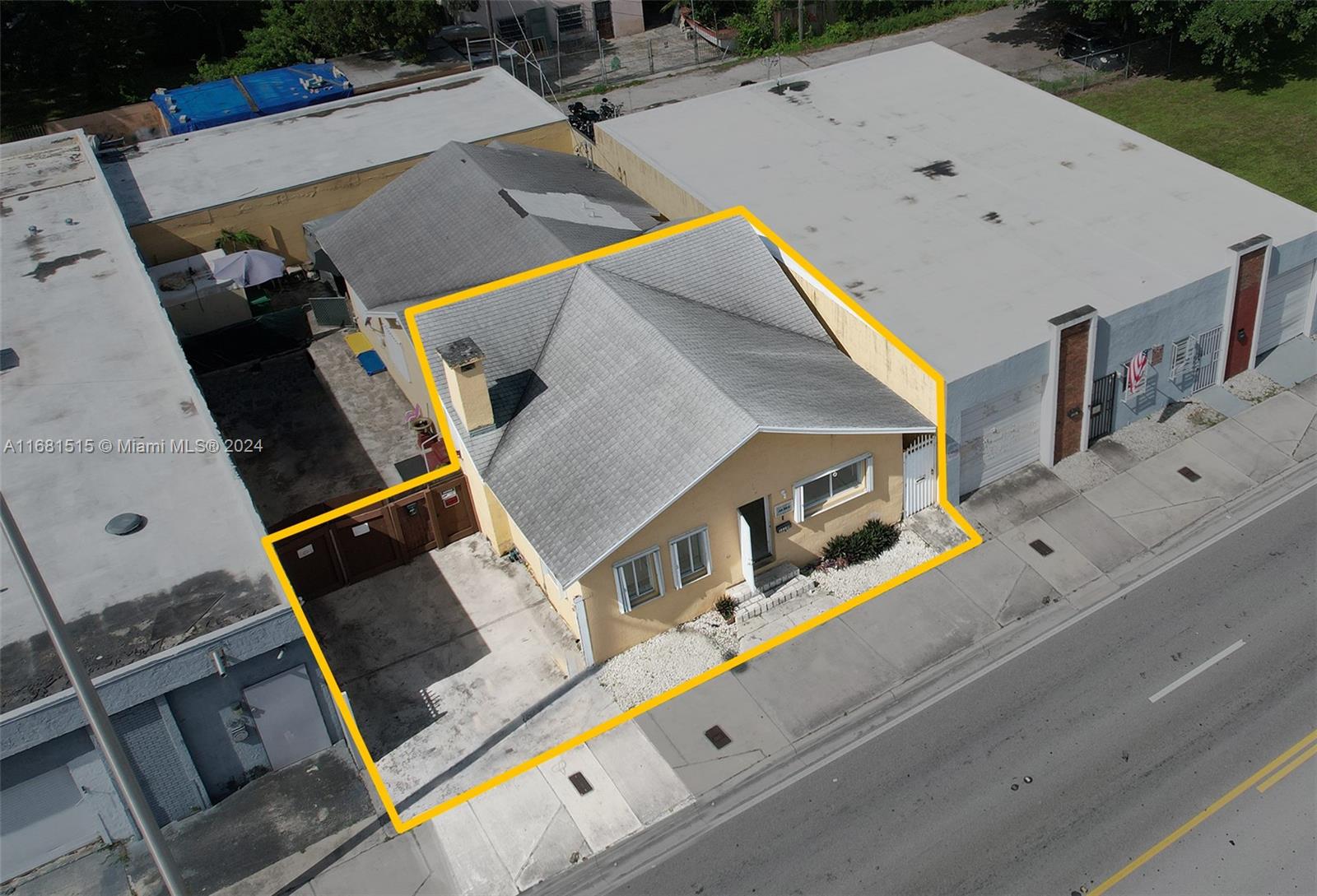 an aerial view of a house