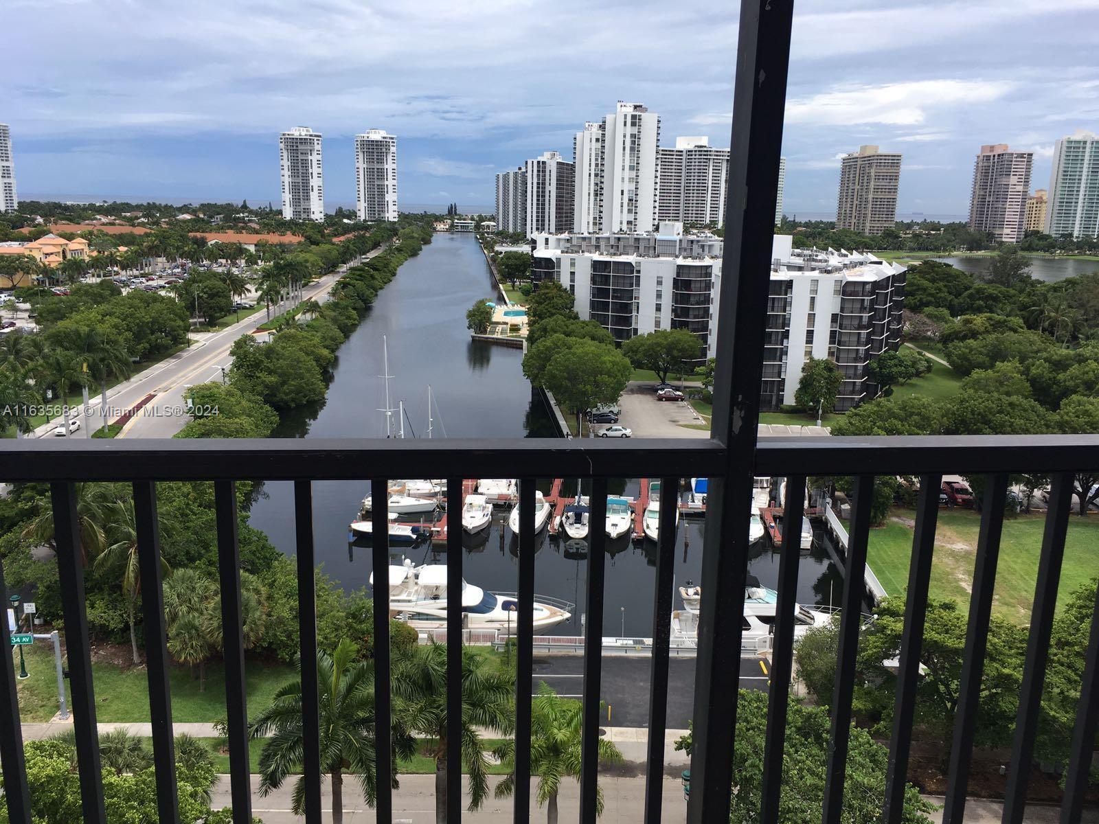 a view of city from a balcony