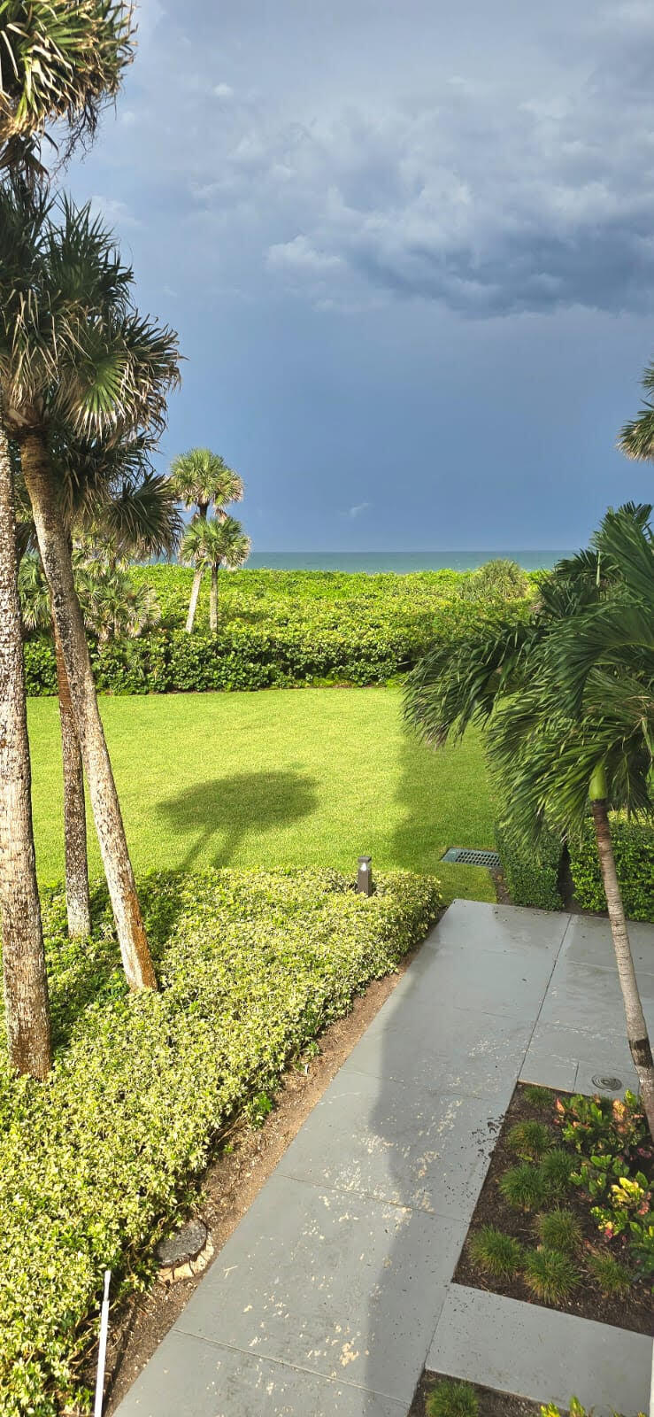 a view of an ocean with a nearby beach