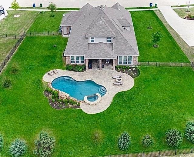 an aerial view of a house