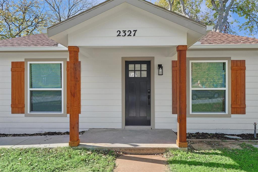 a front view of a house