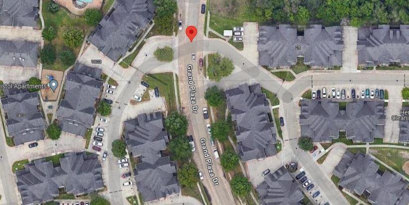 an aerial view of waterside residential houses