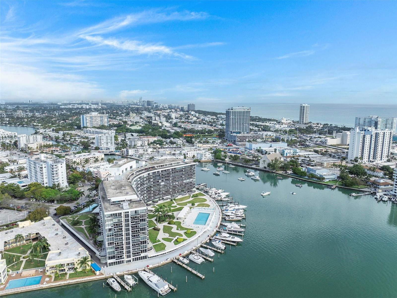 a view of a lake with a city