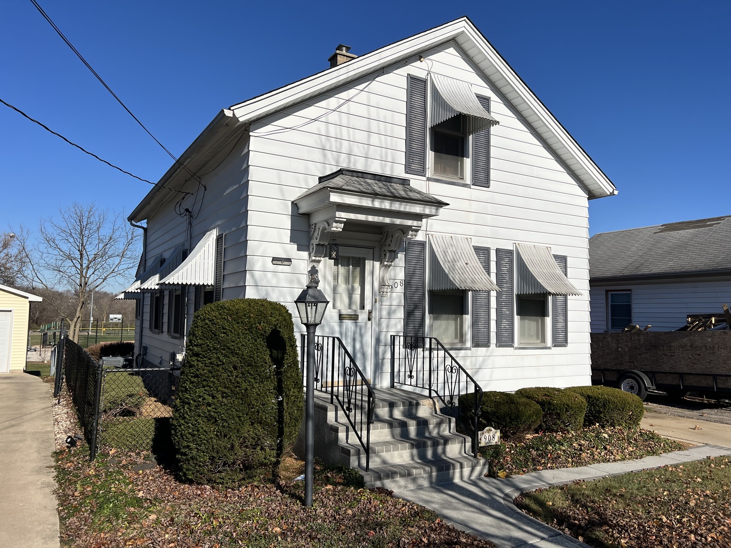 a front view of a house with balcony