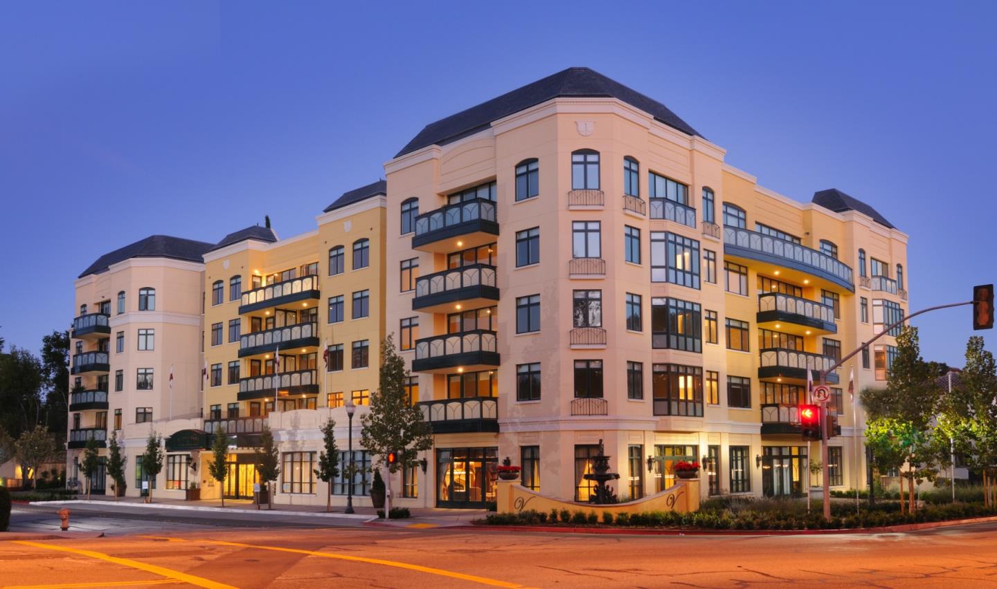 a front view of a building