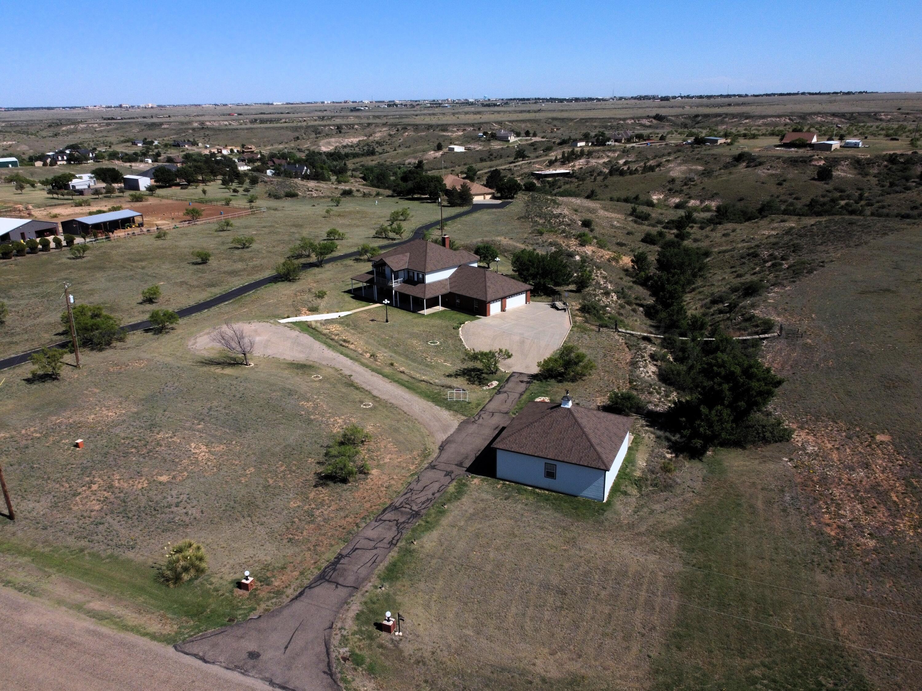 an aerial view of multiple house