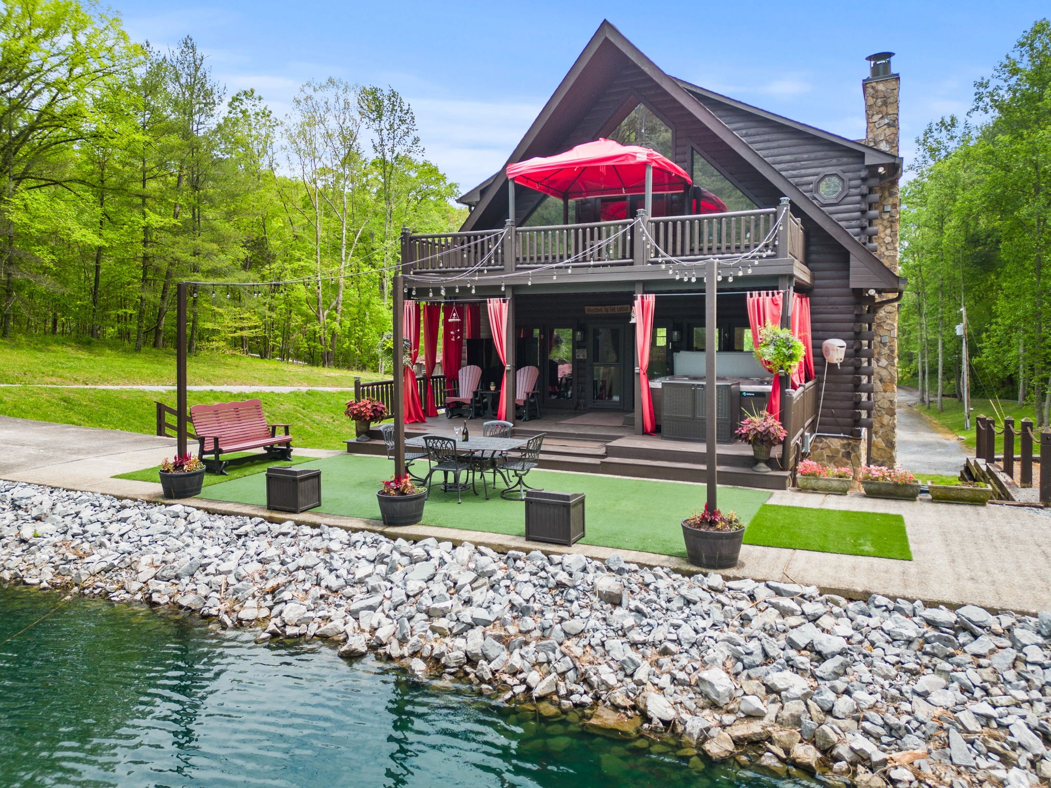 a view of swimming pool with a patio