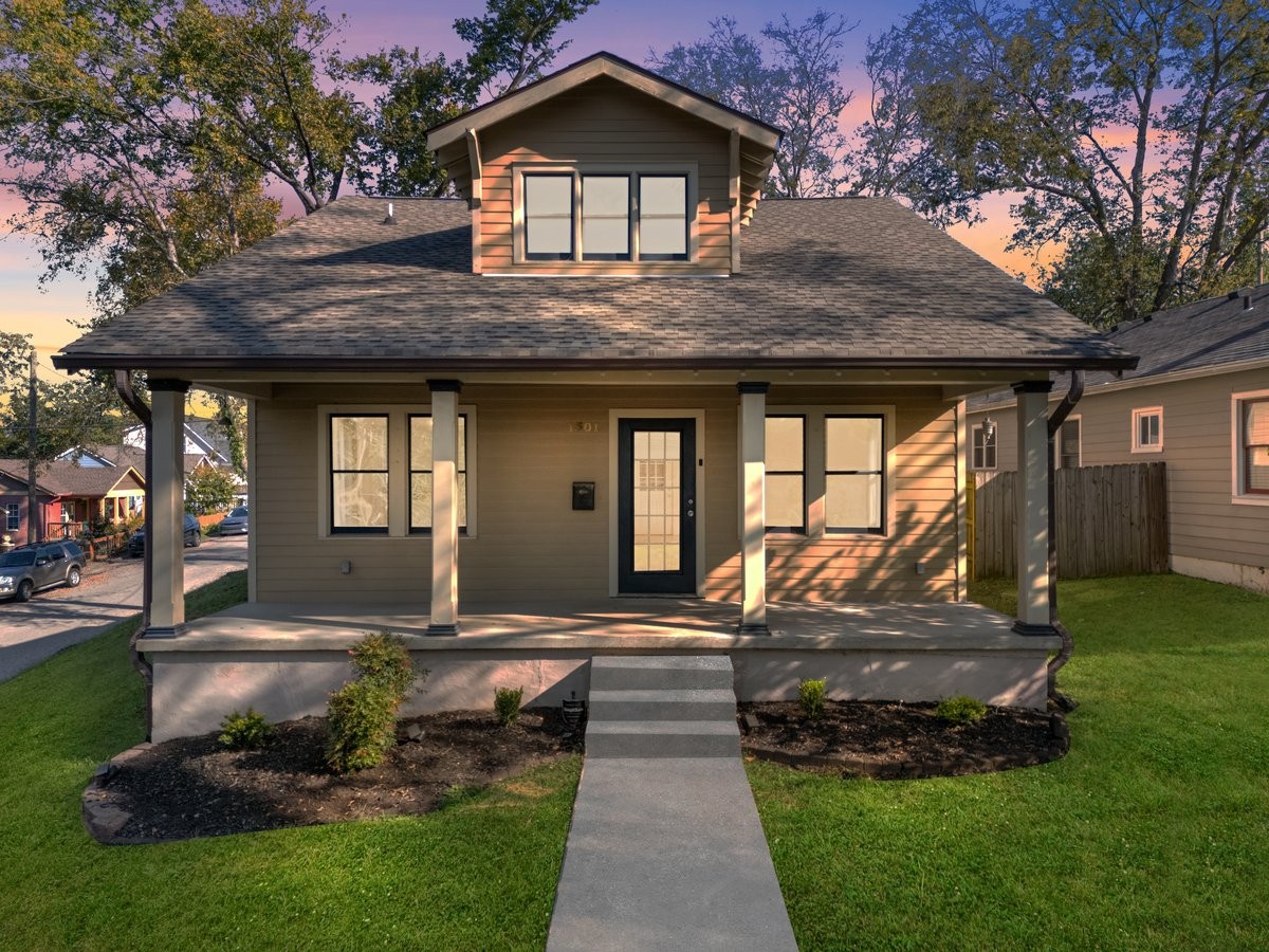 a house view with a garden space