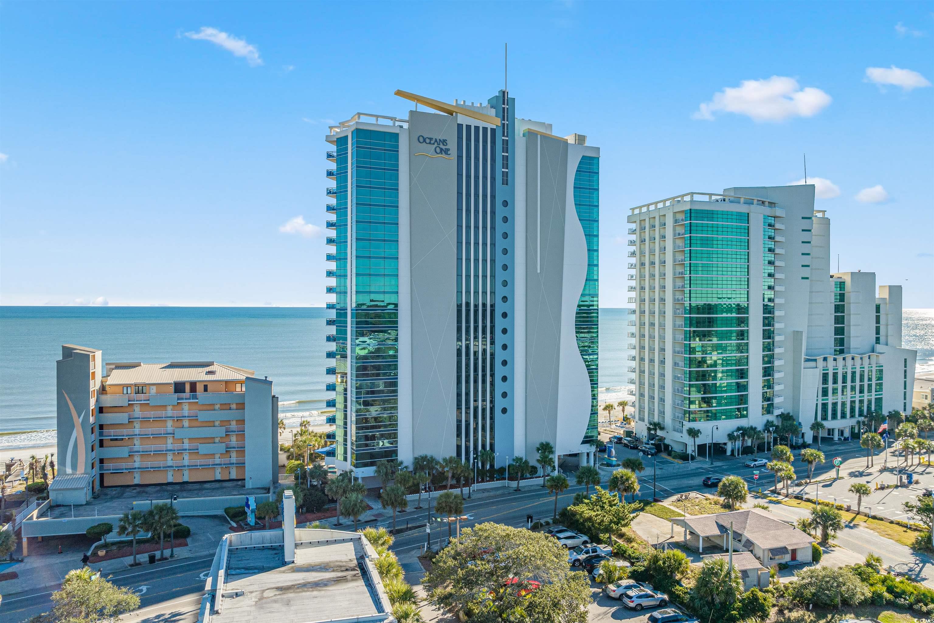 View of building exterior with a water view