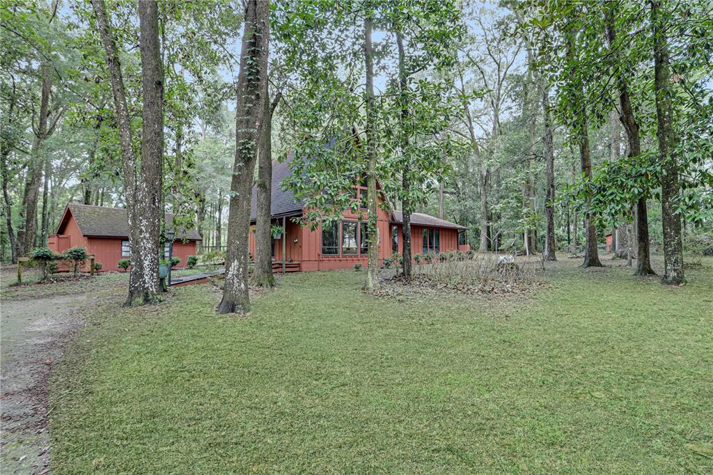 a view of a house with a backyard