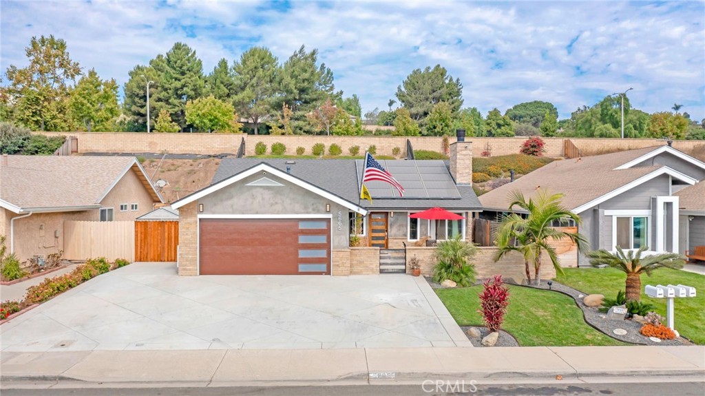 an aerial view of a house