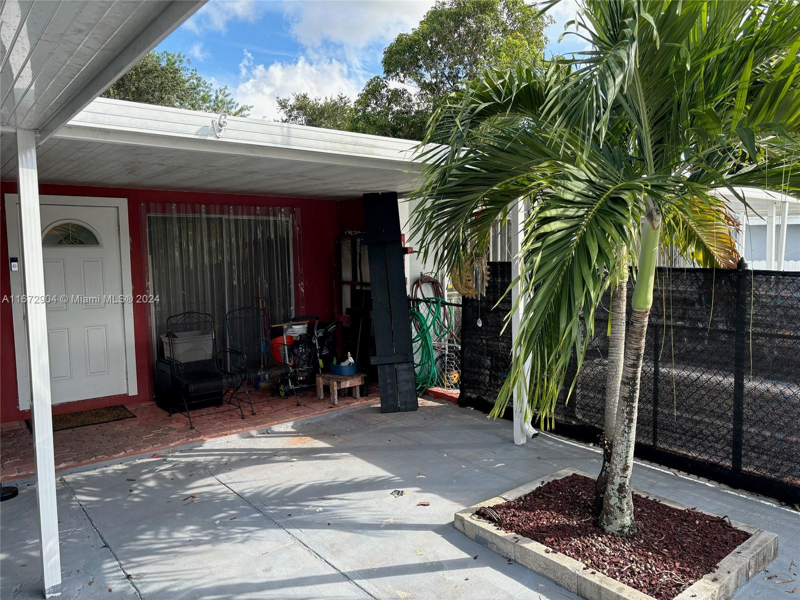 a view of a patio with a outdoor seating