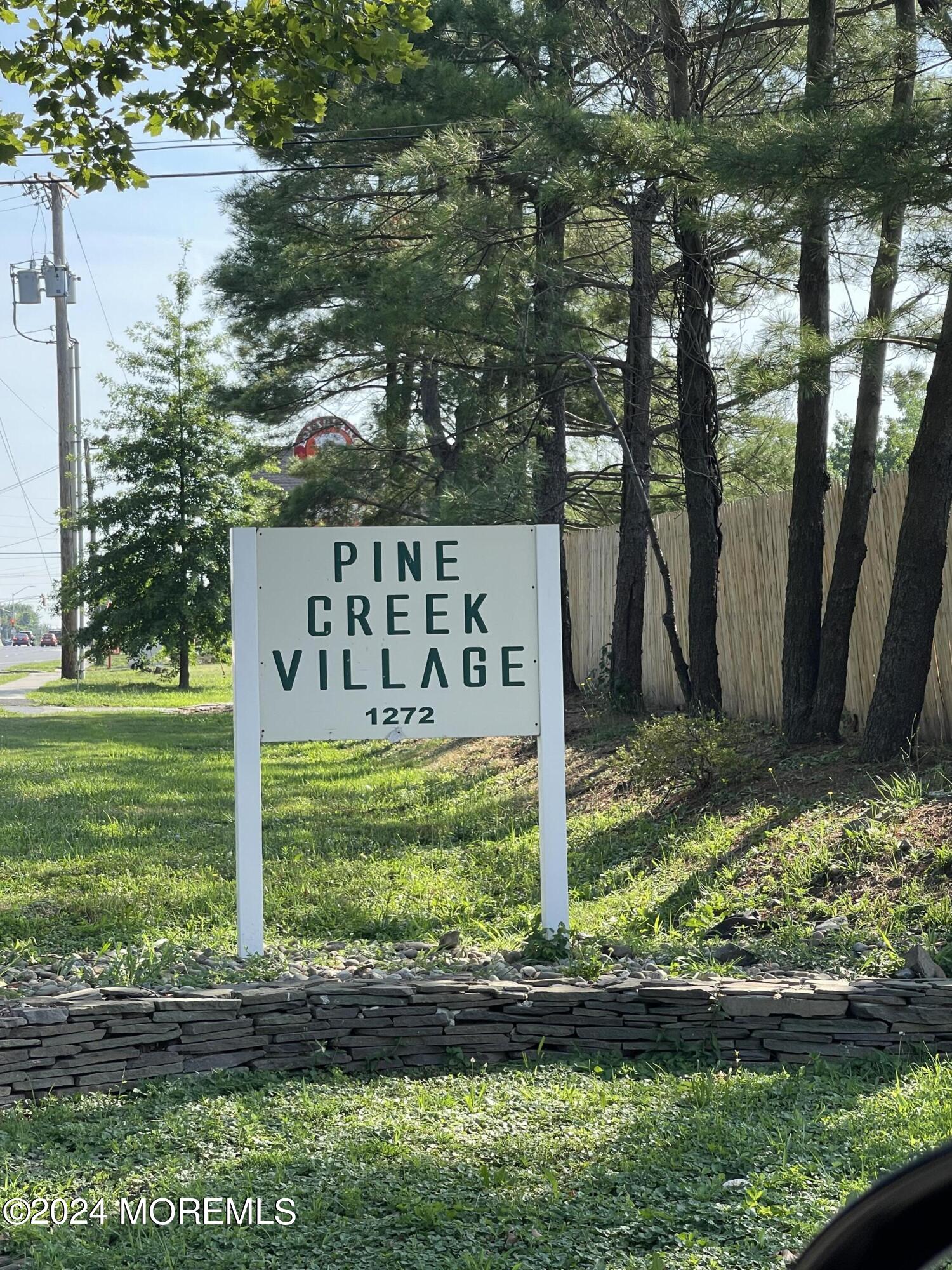 a view of a sign of yard