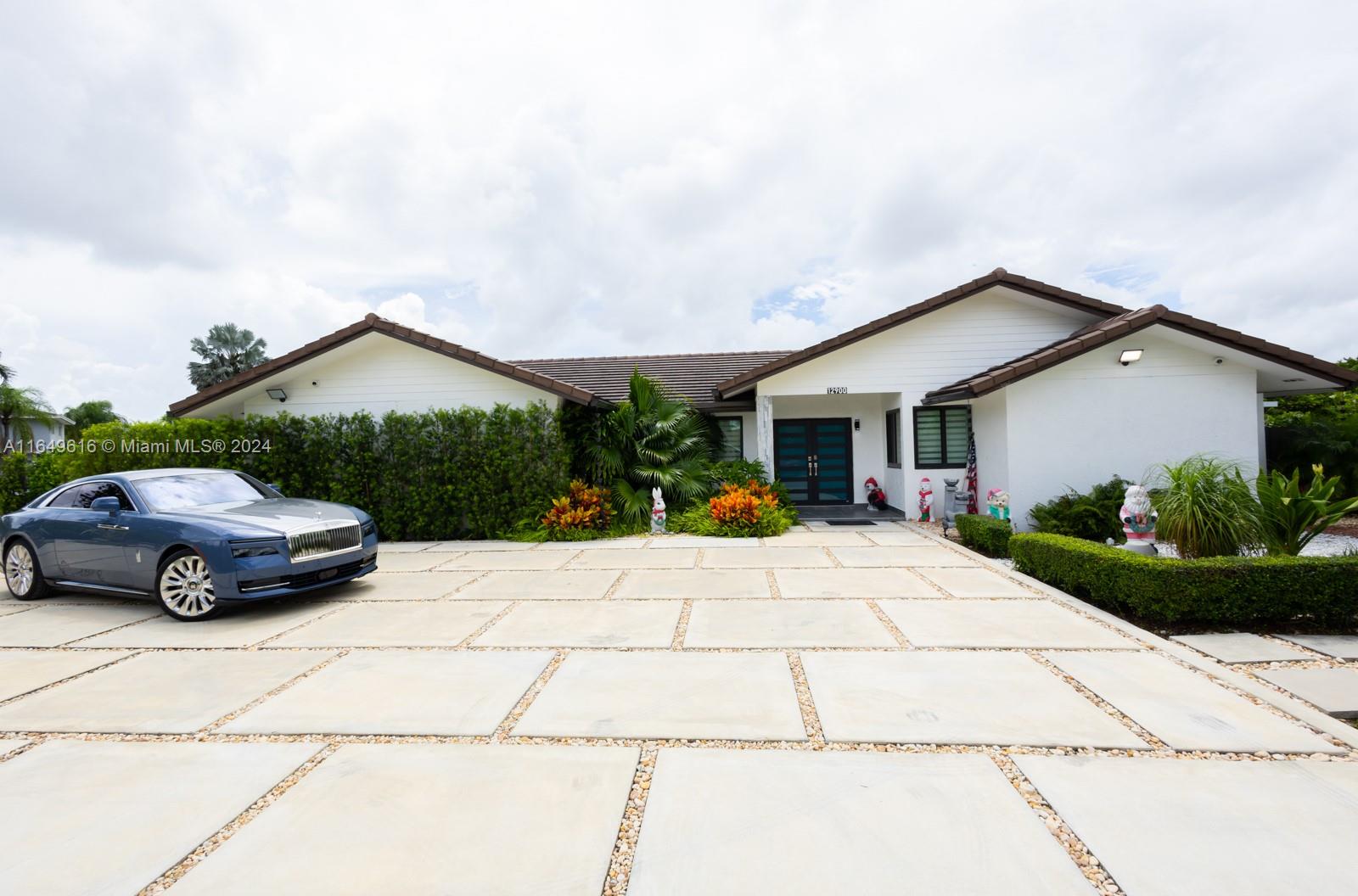 a car parked in front of house