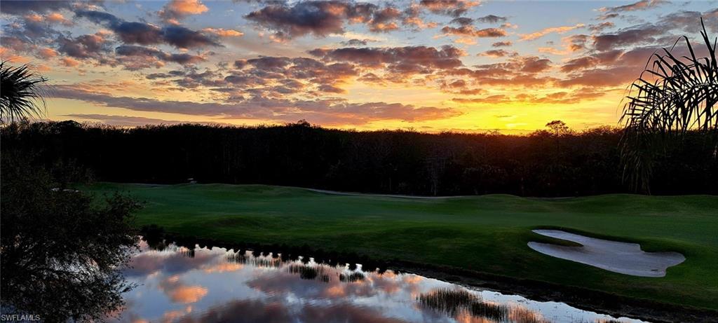 Full west-facing lanai views to golf course, nature preserve and sunsets