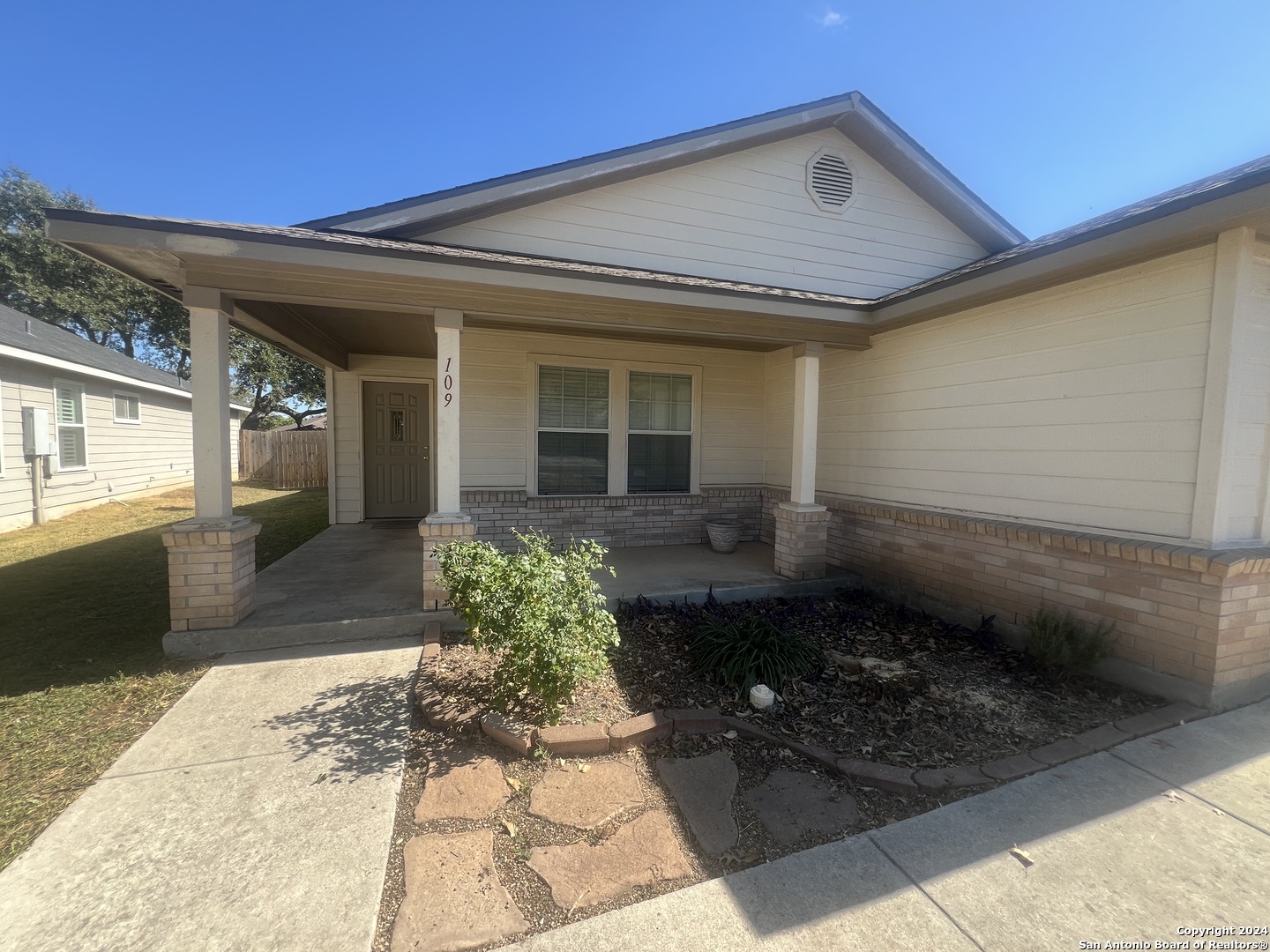 a front view of a house