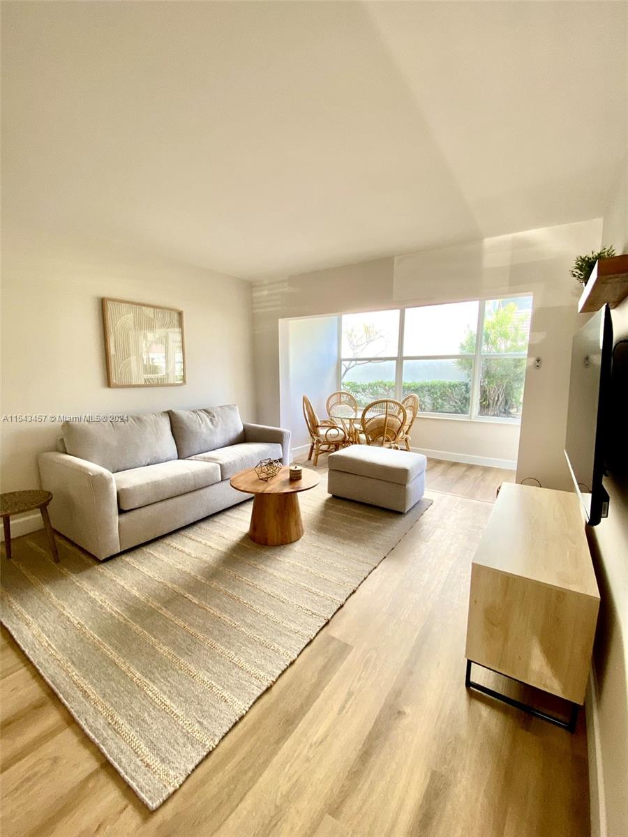 a living room with furniture window and a flat screen tv