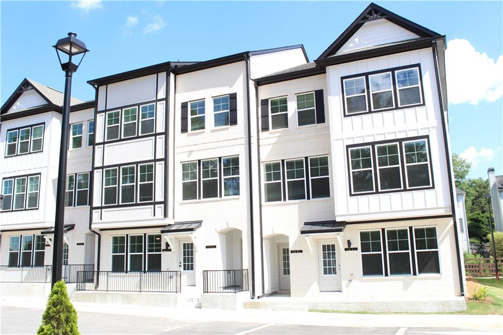 a front view of a building with a window