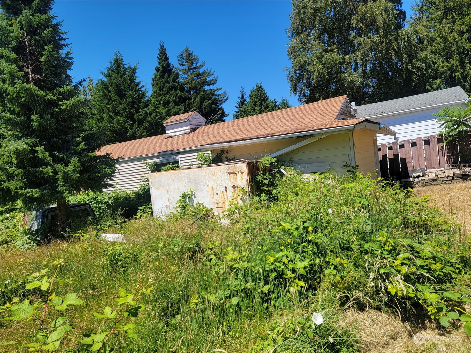 a view of a house with a yard and plants