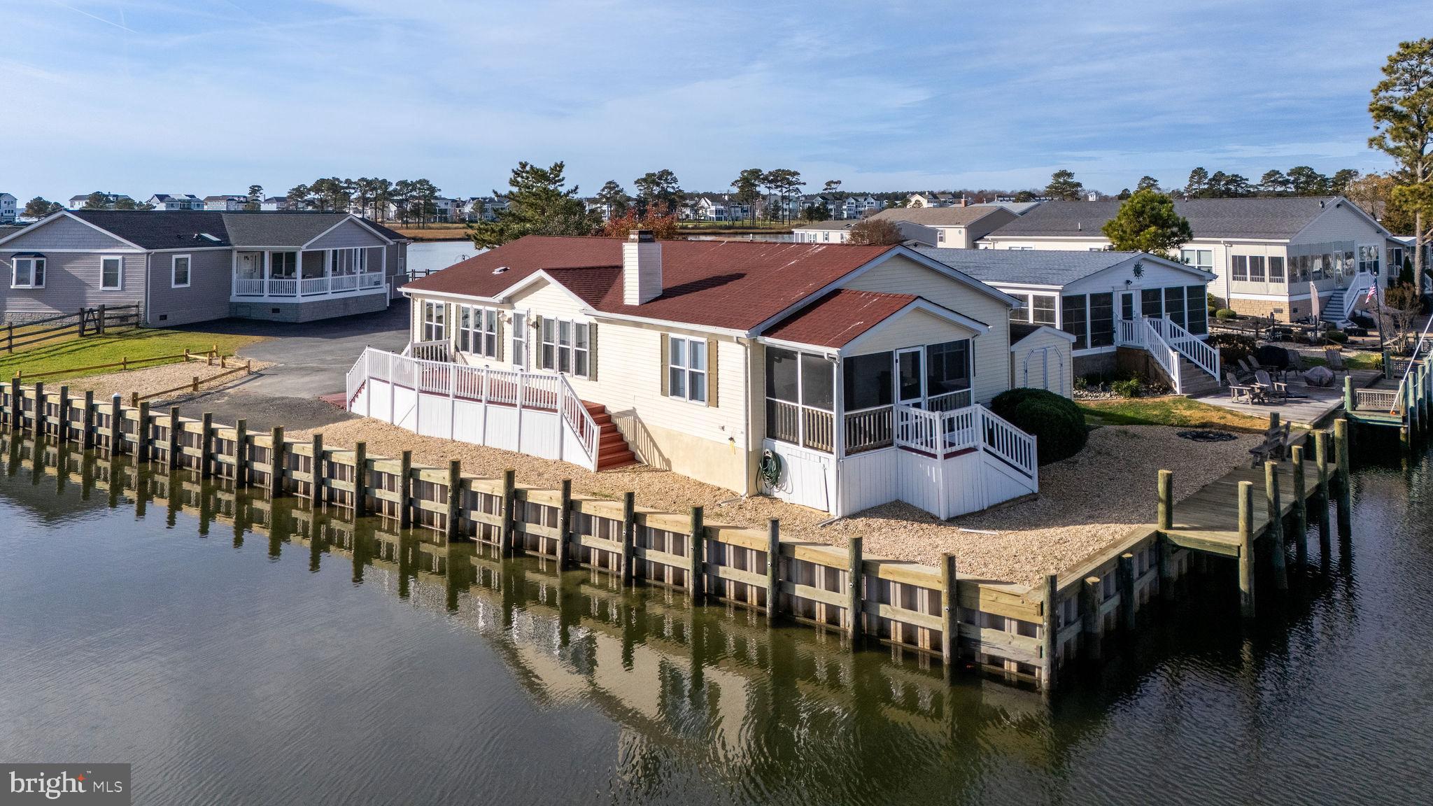 a view of a lake with a house