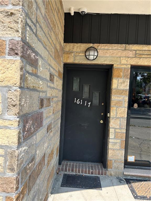 a view of a door of the house