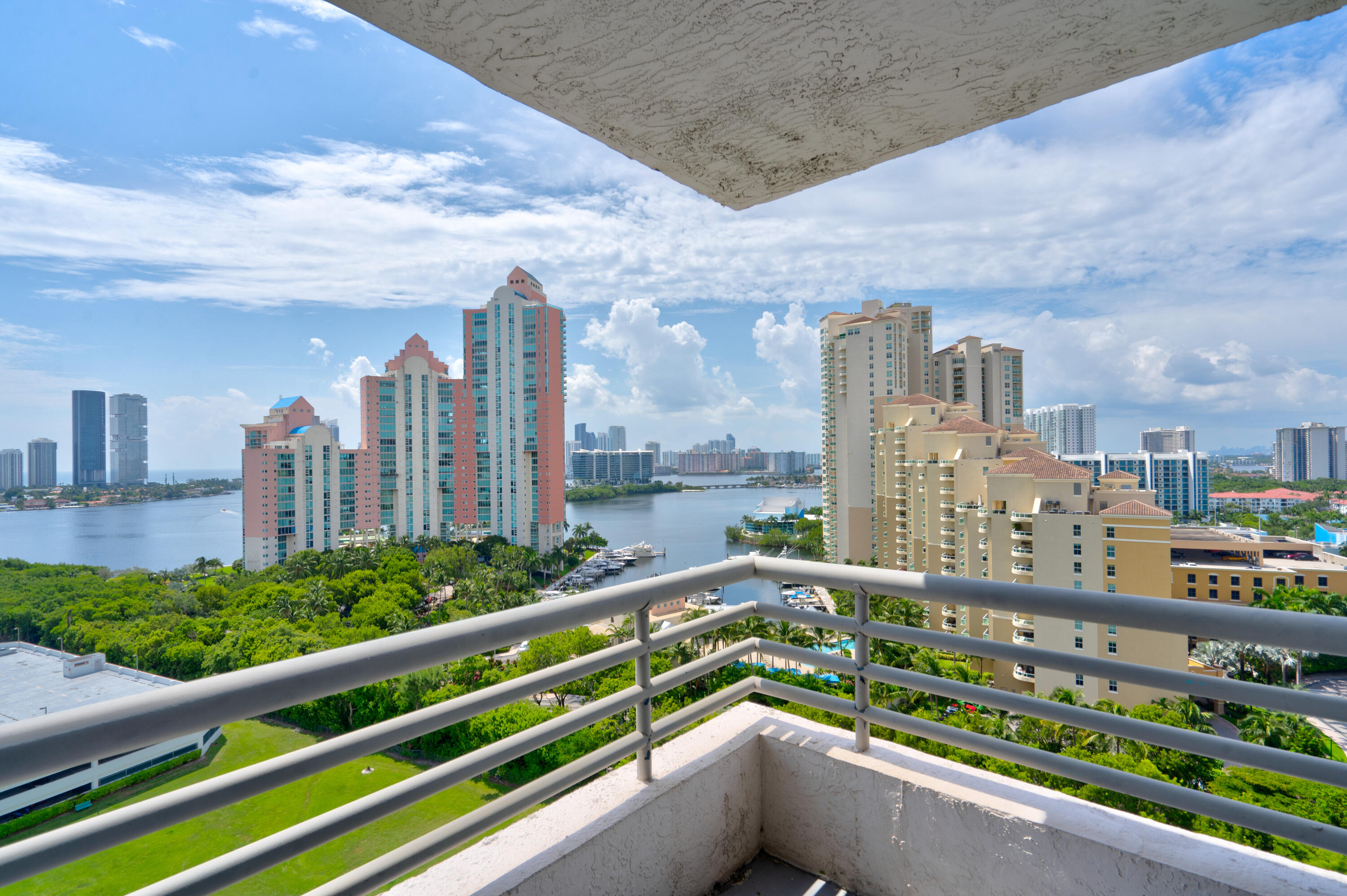 a view of building from balcony