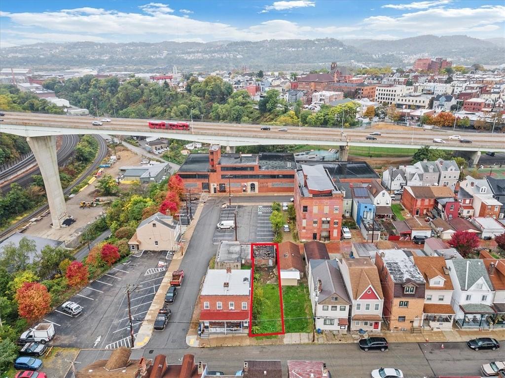 an aerial view of a city