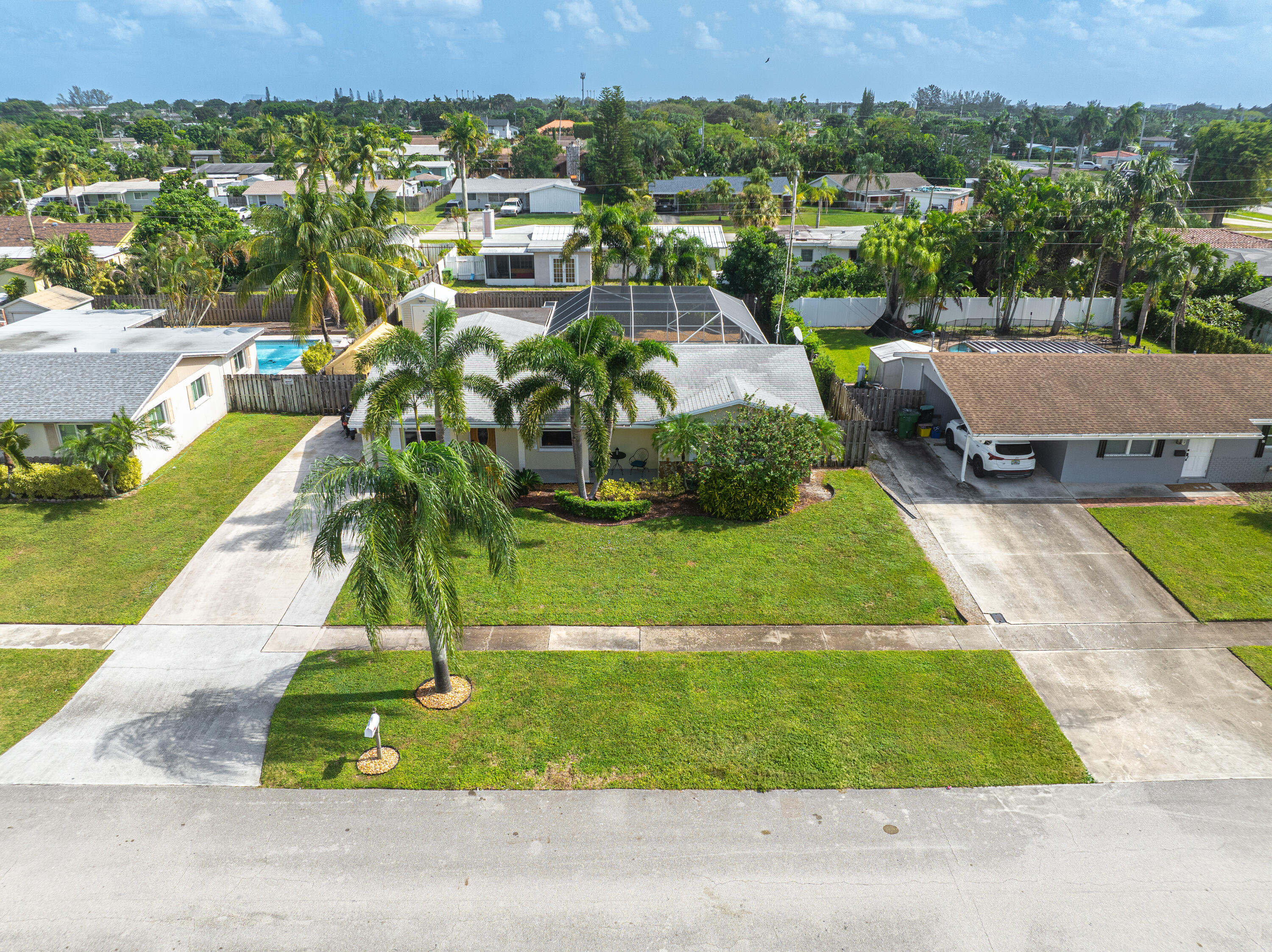 an aerial view of a house