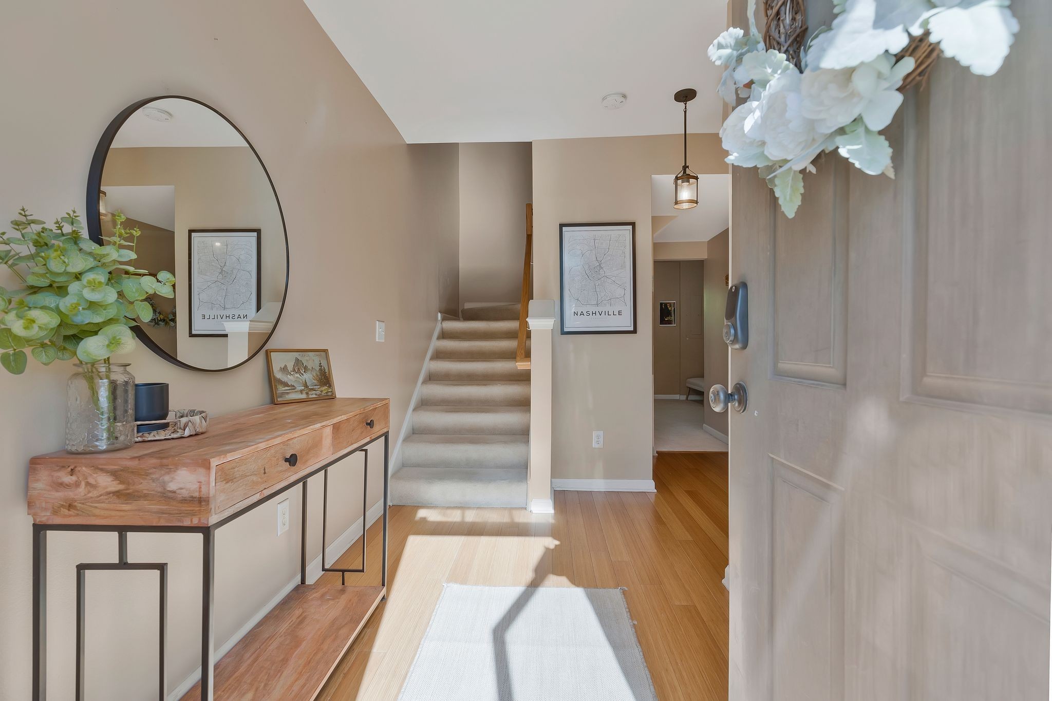 a view of living room and entryway